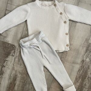 Fin & Vince ribbed cotton cardigan set